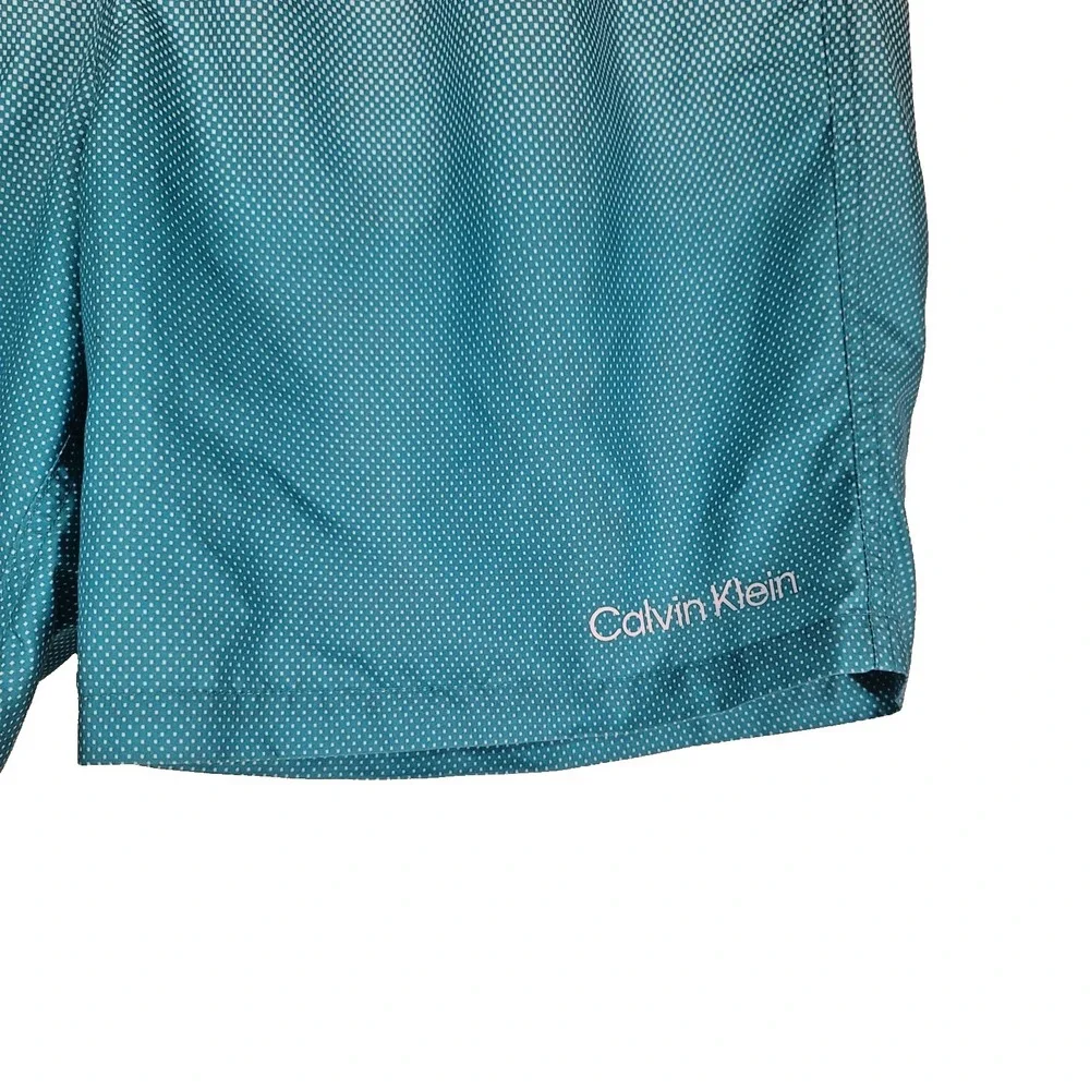 Calvin Klein Swim Trunks Mens Large Blue White Ombre Dot Swim Shorts Mesh Travel